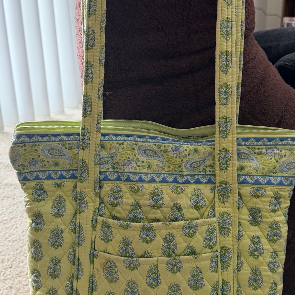 Vera Bradley Yellow and Blue Quilted Tote